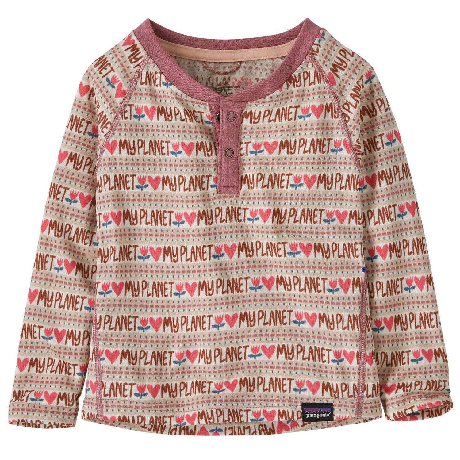 

Топ Patagonia Capilene Midweight, цвет Planet Hearts: Light Star Pink