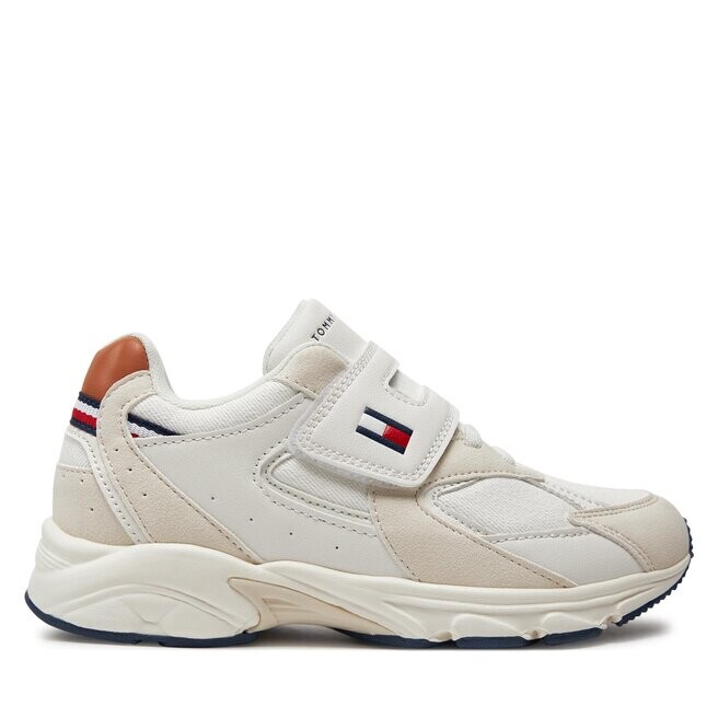 

Кроссовки Tommy Hilfiger Low Cut Lace-Up/Velcro Sneaker T1B9-33386-1729 S Beige/Tobacco A175, белый