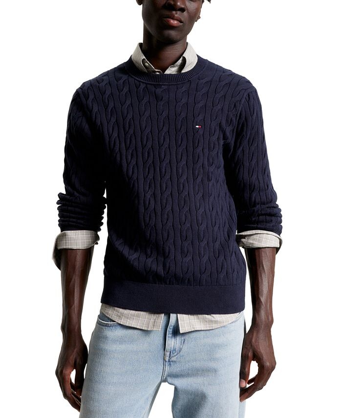 

Мужской классический свитер с круглым вырезом Tommy Hilfiger, синий
