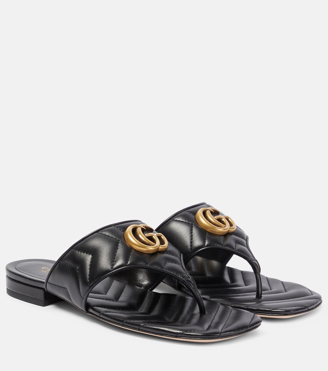 

Босоножки с ремешками из кожи gg marmont Gucci, черный