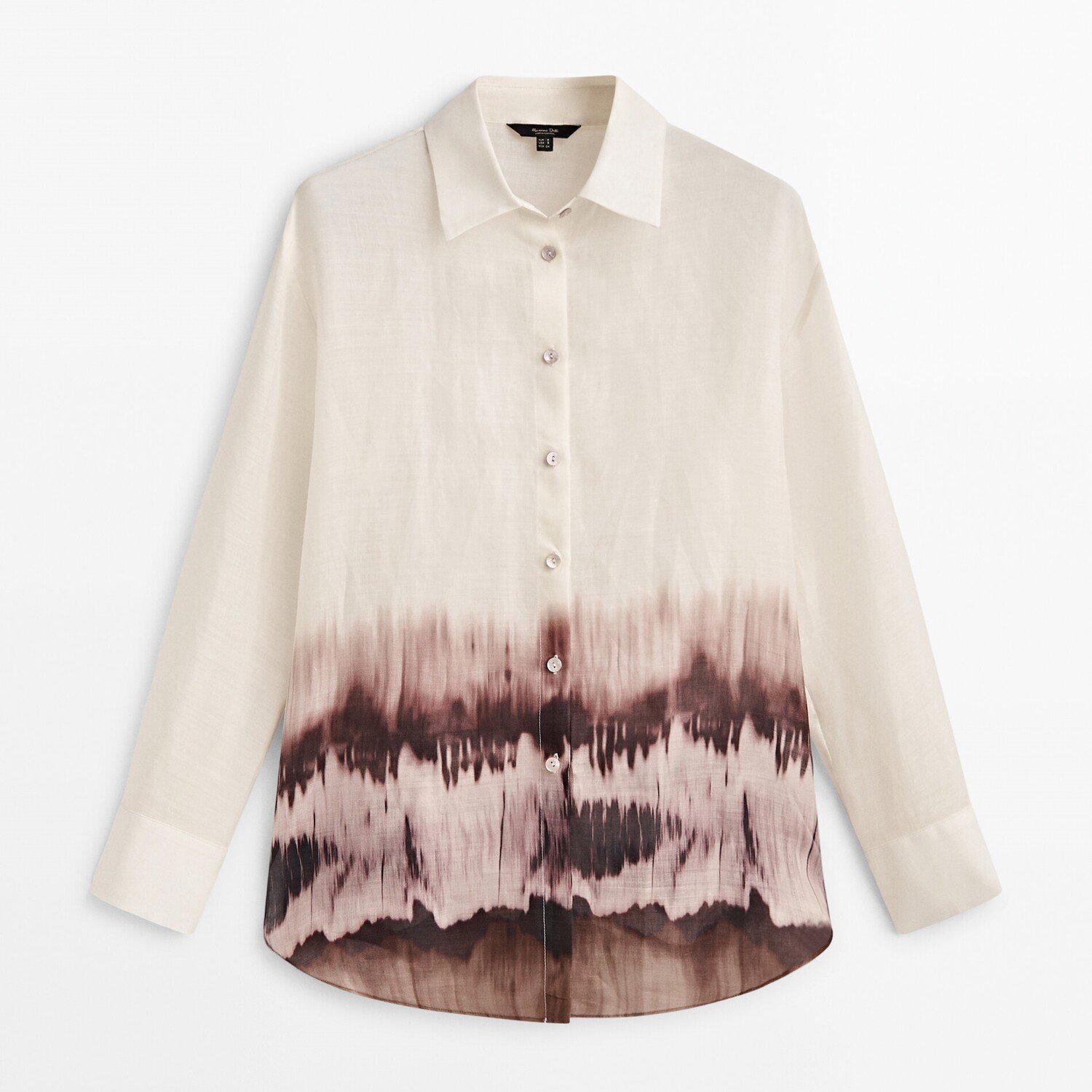 

Рубашка Massimo Dutti 100% Ramie With Tie-dye Hem, кремовый