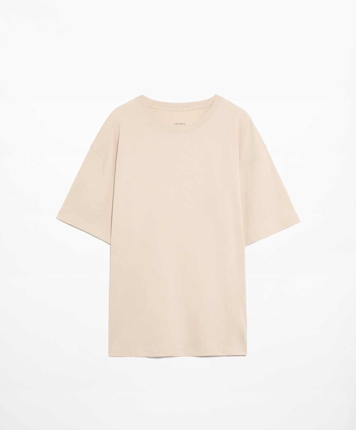 Футболка Oysho Short Sleeve Cotton Blend, кремовый футболка oysho ribbed short sleeve белый