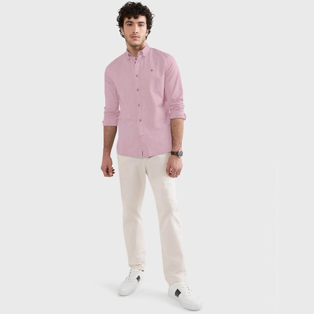 

Рубашка Tommy Hilfiger Regular Fit Solid Stretch Oxford, розовый