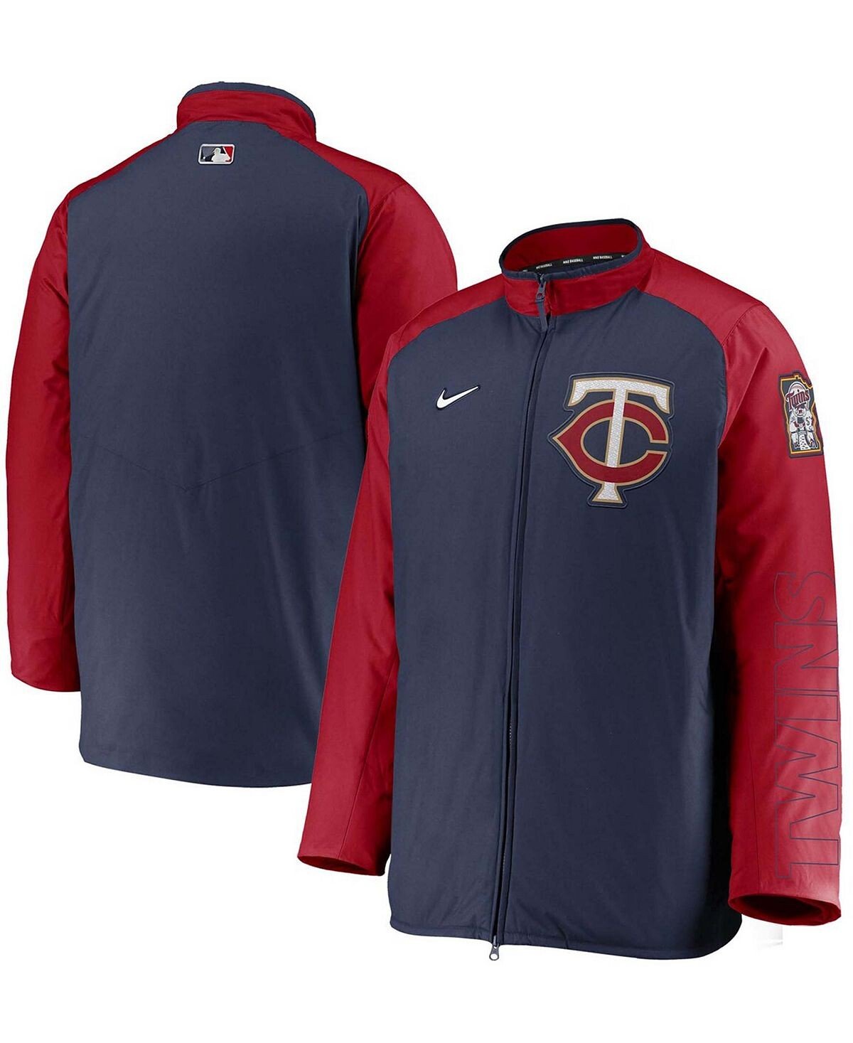 

Мужская темно-синяя, красная куртка minnesota twins authentic collection dugout с молнией во всю длину Nike, мульти