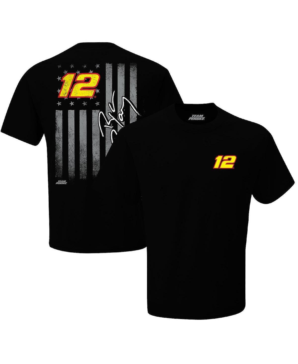 

Мужская черная футболка ryan blaney exclusive tonal flag Team Penske, черный