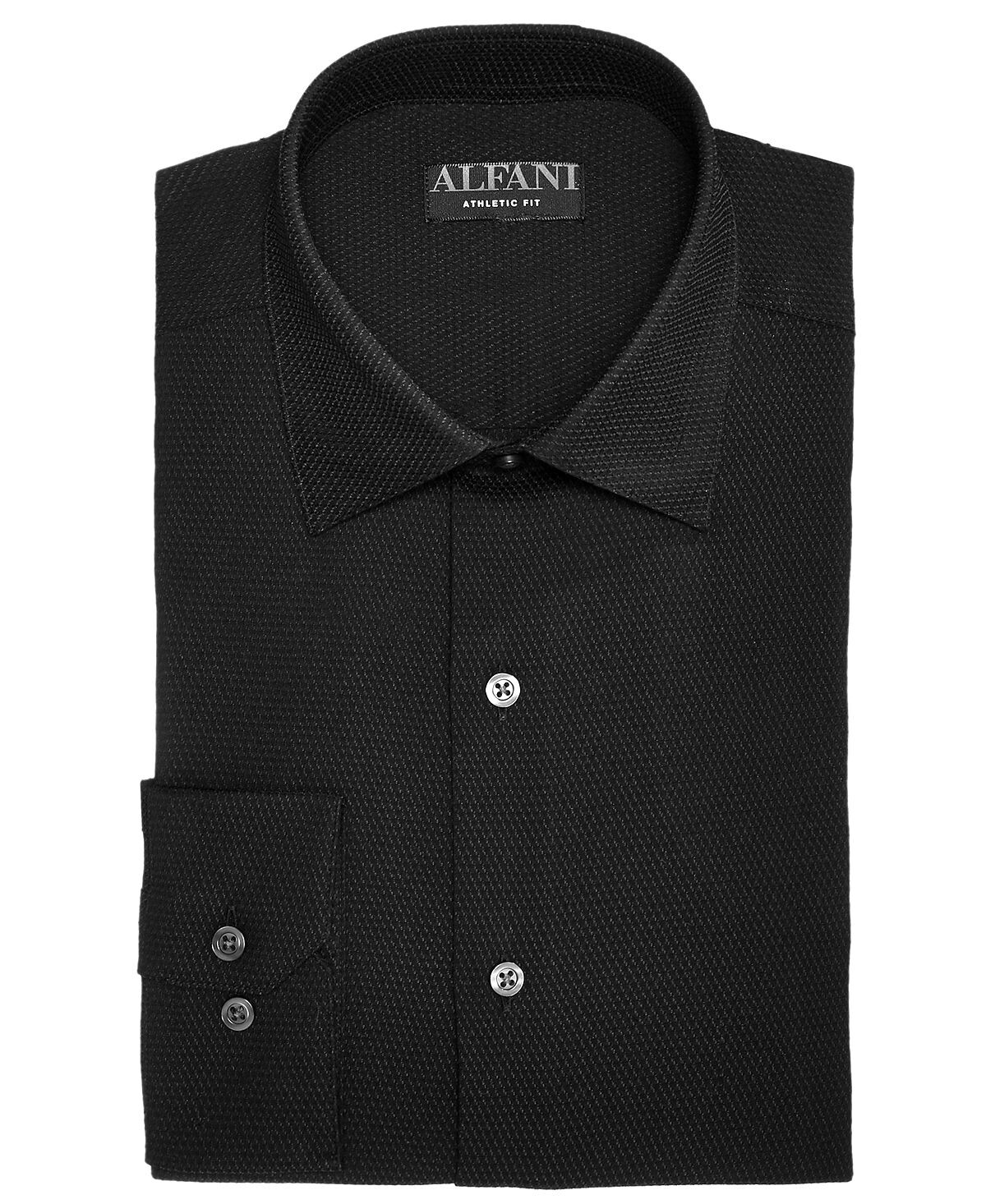

Мужская классическая рубашка alfani athletic fit performance из стретч-твила с текстурированной отделкой, созданная для macy's Alfani, черный