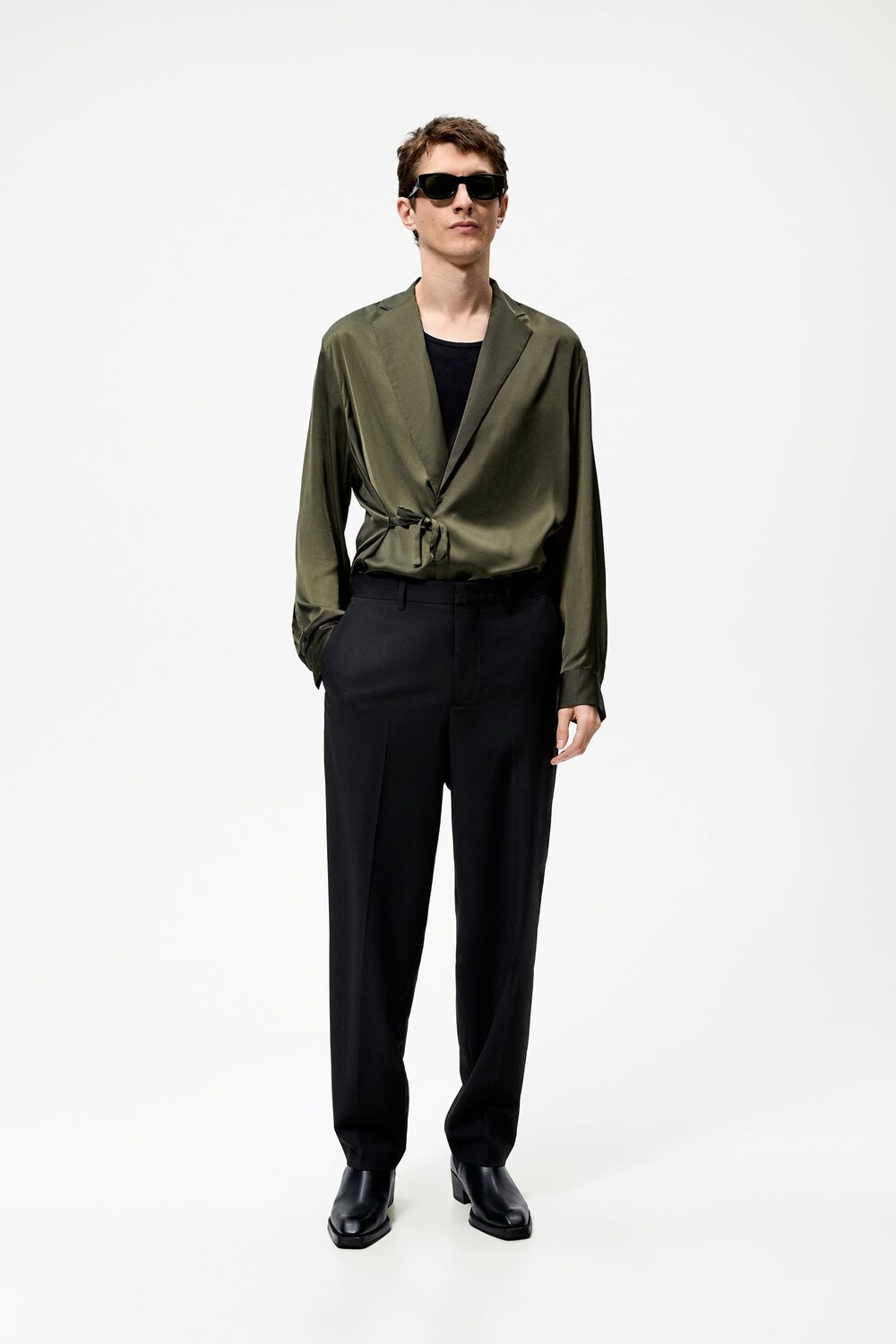 

Асимметричная рубашка - ограниченная серия ZARA, хаки