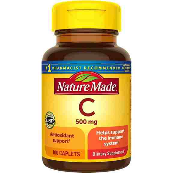 Витамин С Nature Made Vitamin C 500 мг, 3 упаковки по 100 таблеток nature made жевательный витамин с апельсин 500 мг 60 таблеток