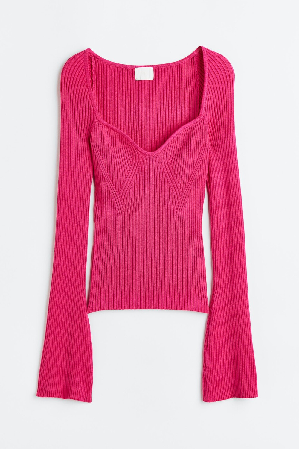 

Джемпер H&M Rib-knit, ярко-розовый