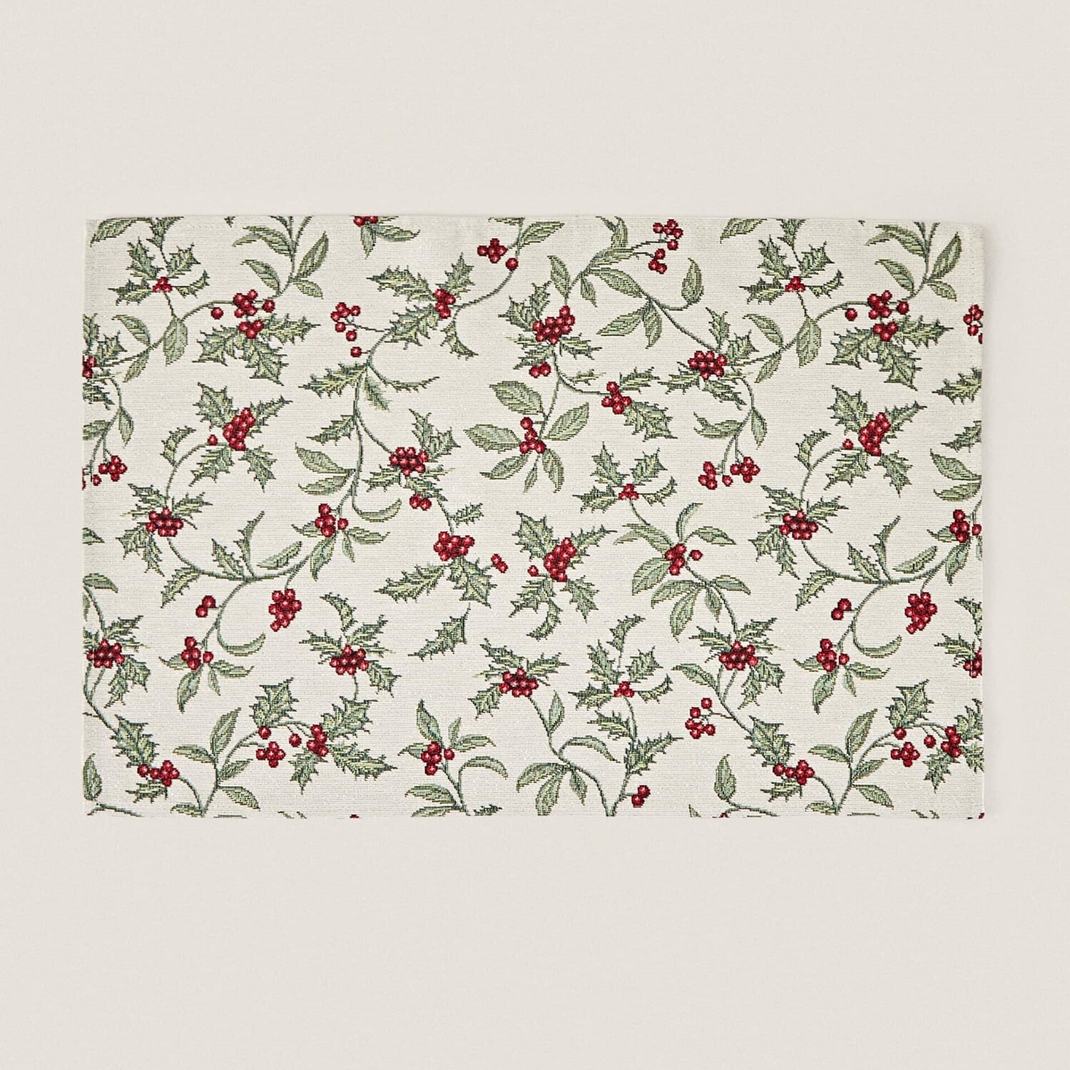 

Сервировочный коврик Zara Home Christmas Holly, 35 x 50 см, кремовый/мультиколор