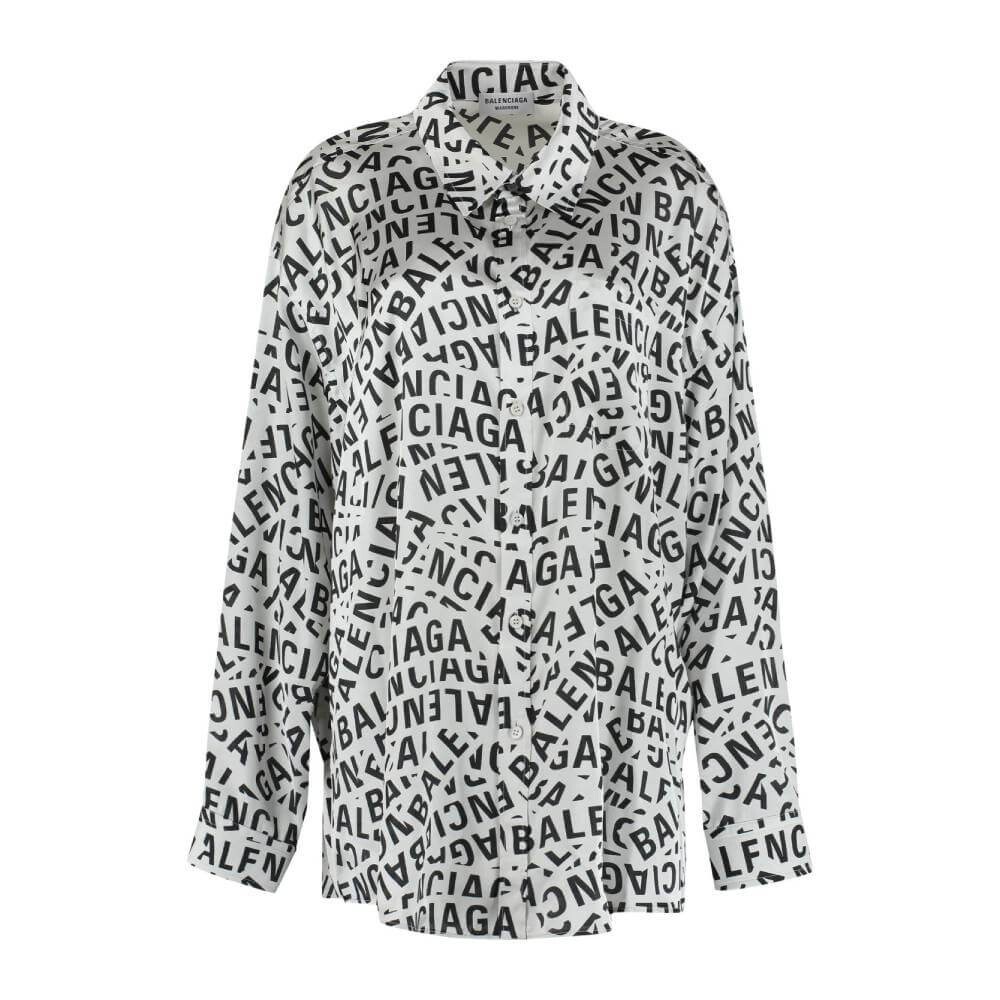 

Рубашка Balenciaga Printed Long Sleeved, белый