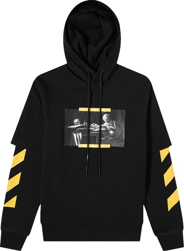 Худи Off-White Caravaggio Painting Double Sleeve Hoodie 'Black/Multicolor', черный - фото