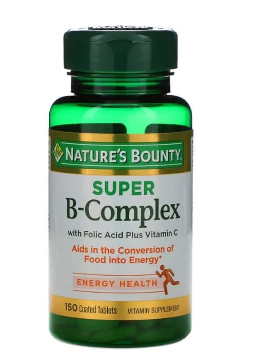 Комплекс витаминов группы В Nature's Bountyс фолиевой кислотой и витамином С, 150 таблеток