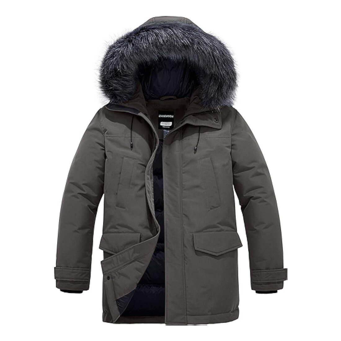 

Мужские зимние пальто CHIN MOON Waterproof Hooded, серый