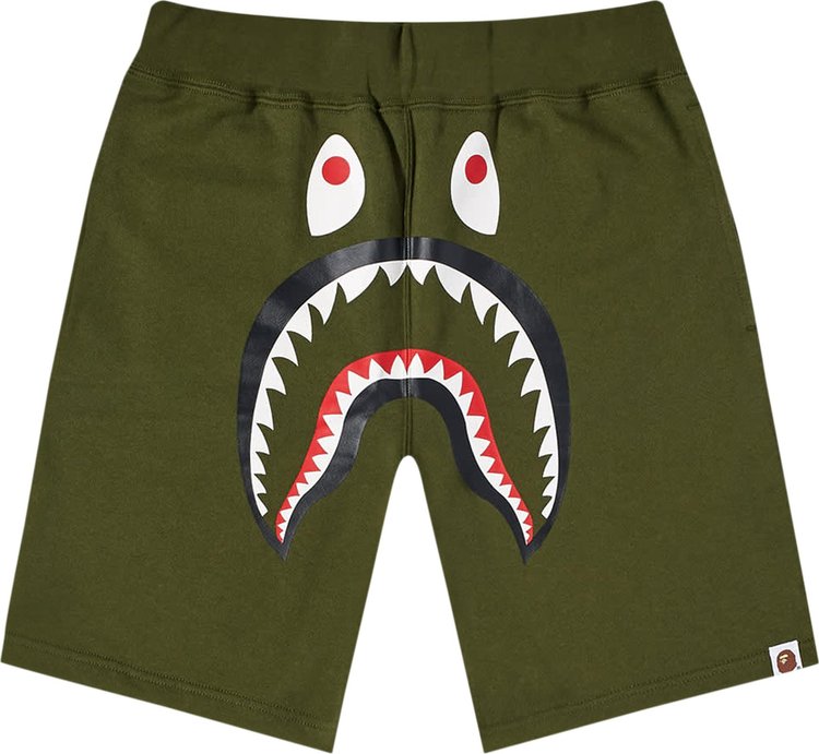 Спортивные шорты BAPE Shark Sweatshorts 'Olive/Olive Drab', зеленый