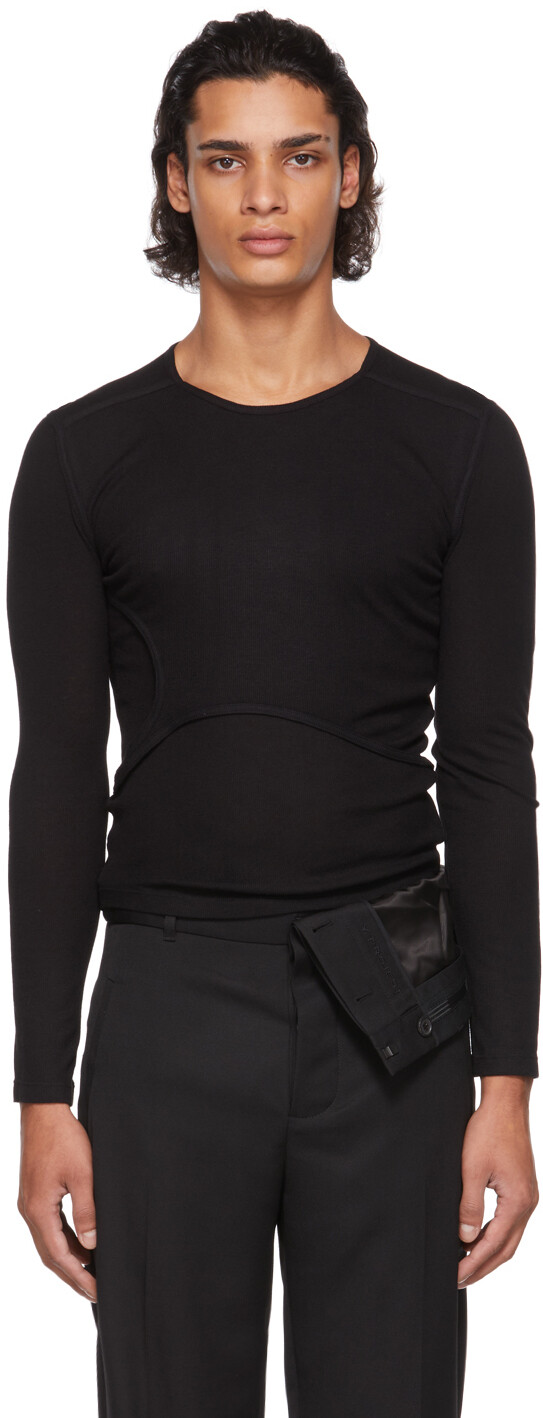 

Черная многослойная футболка с длинным рукавом Y-Front Dion Lee