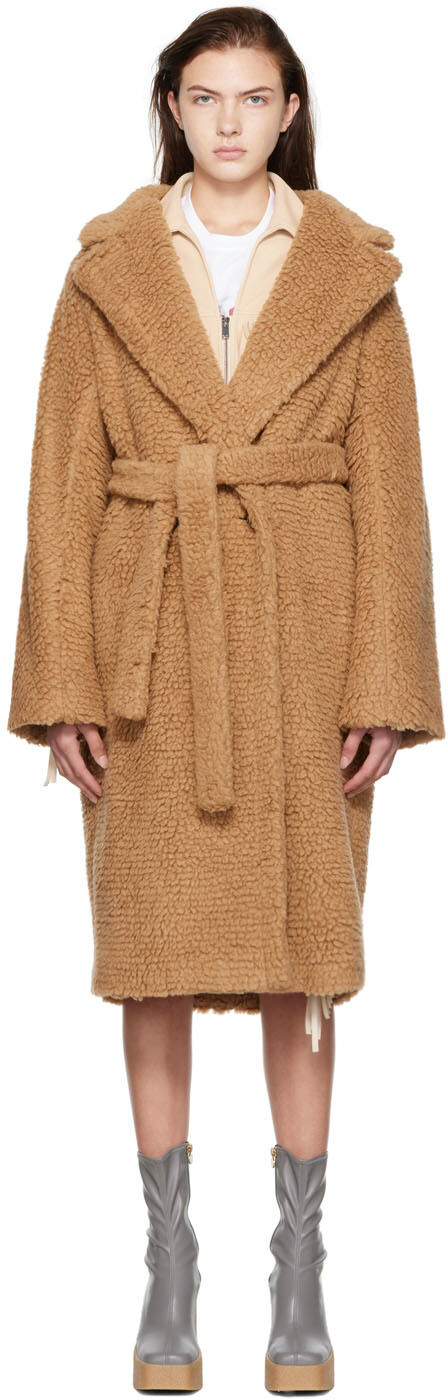 

Светло-коричневое пальто с запахом Stella McCartney, Коричневый