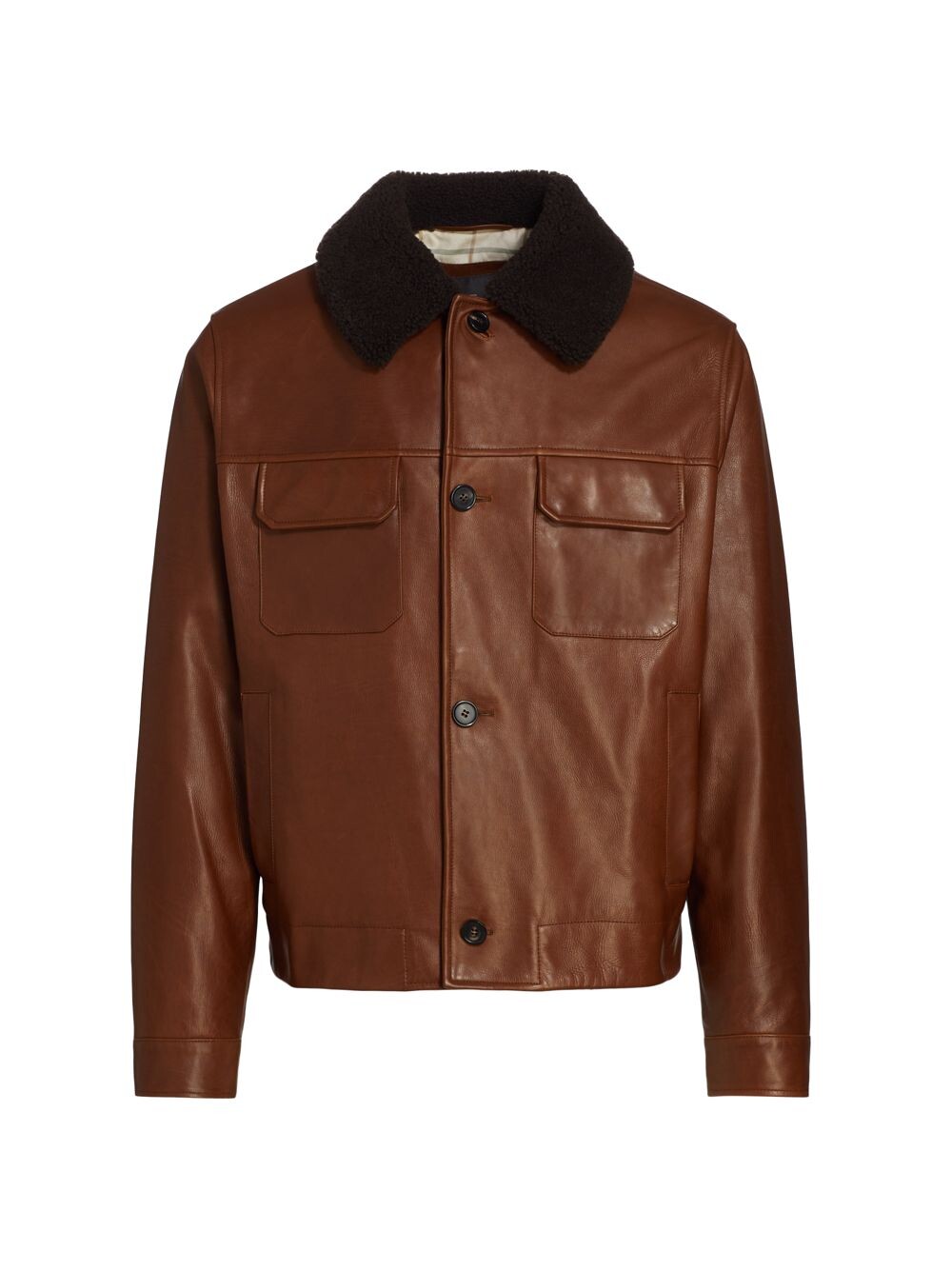 

Куртка из кожи и овчины Loro Piana, коричневый