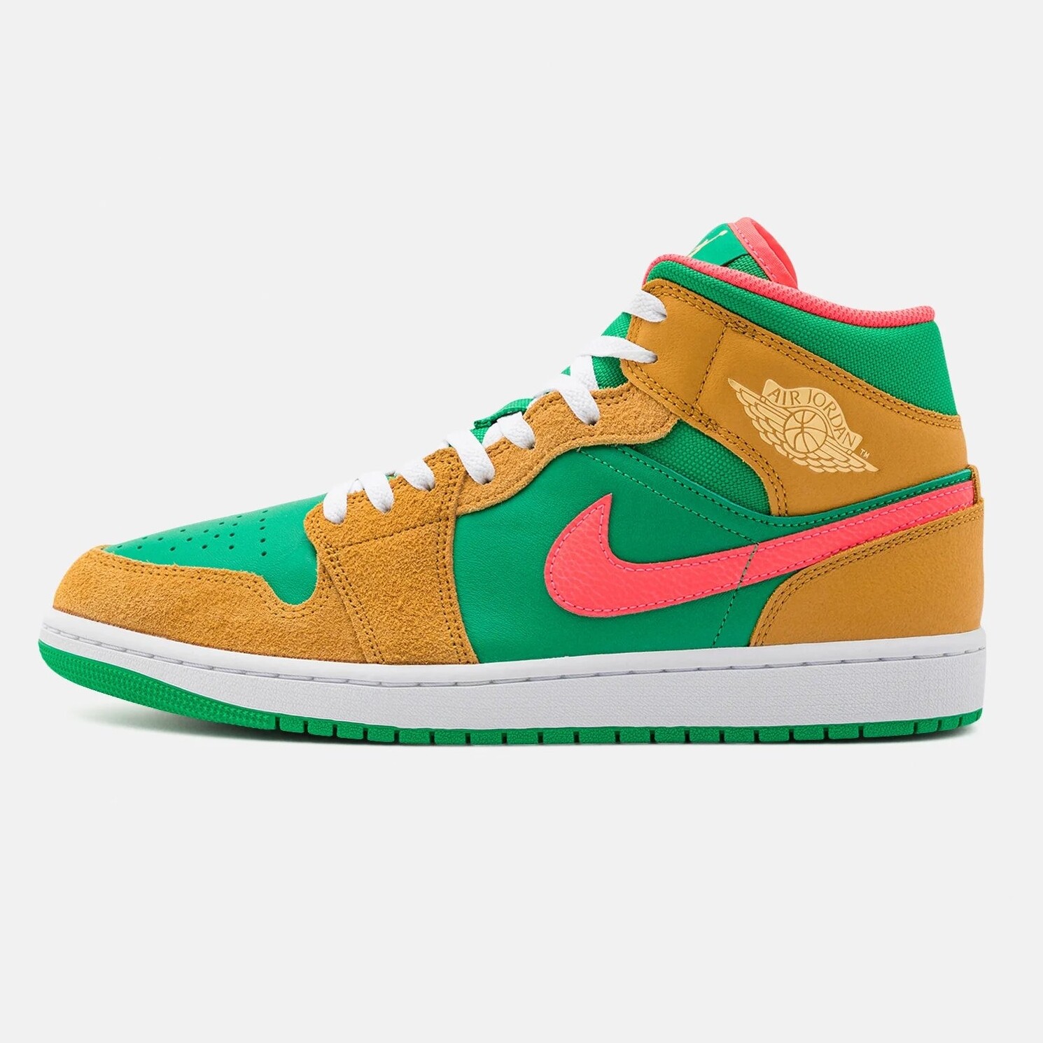 

Кроссовки Nike Air Jordan 1 Mid Se High-top, зеленый/бежевый
