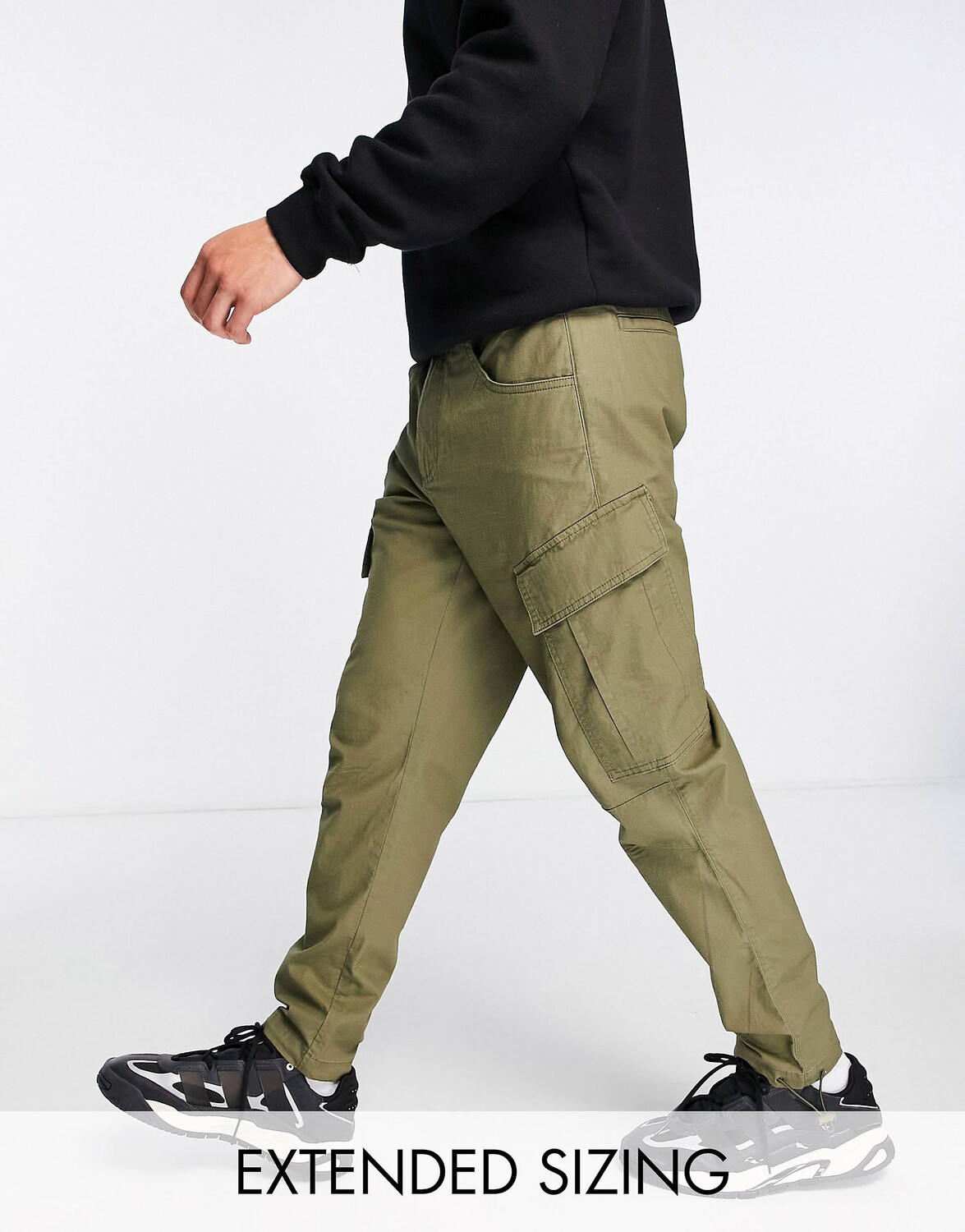 

Зауженные брюки карго цвета хаки с рип-стоп ASOS DESIGN