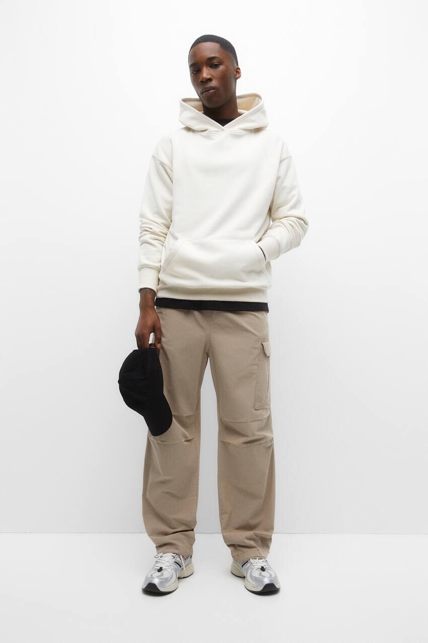 

Парашютные брюки-карго Pull&Bear, бежевый