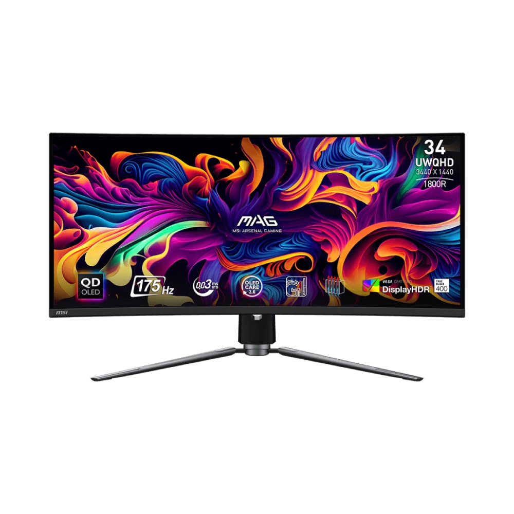 Изогнутый игровой монитор MSI MAG 341CQP QD-OLED, 34