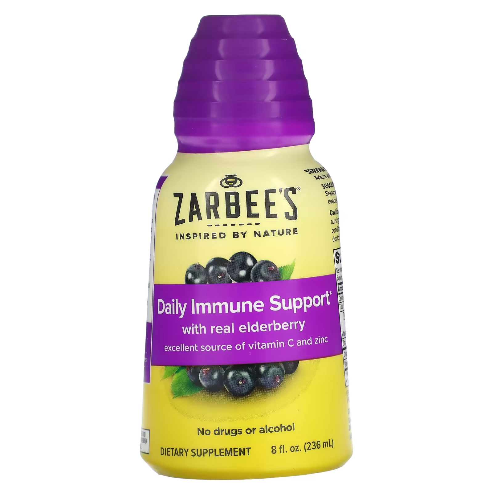 Пищевая добавка с бузиной Zarbee's Immune Support, 236 мл витамин c и цинк viva naturals поддержка иммунитета бузина 120 капсул