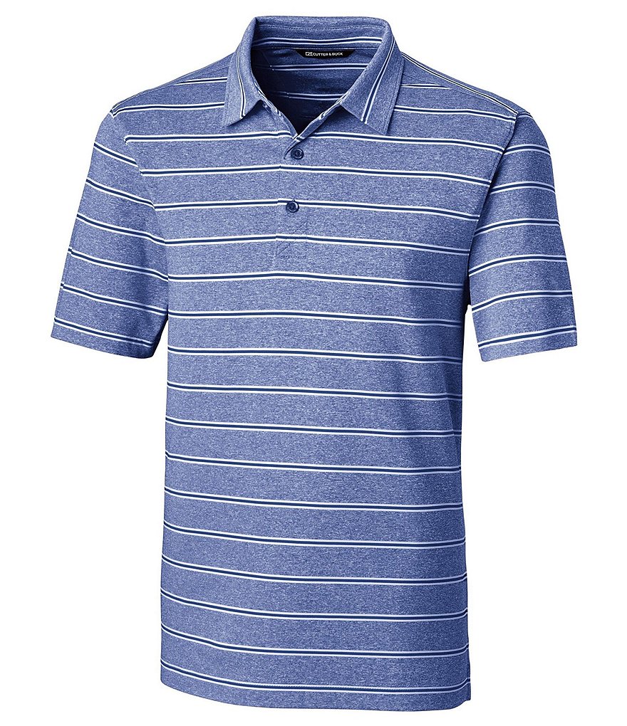 Рубашка-поло с короткими рукавами Cutter & Buck Forge в полоску CB DryTec, синий текстурированная однотонная мужская футболка поло cb drytec genre cutter