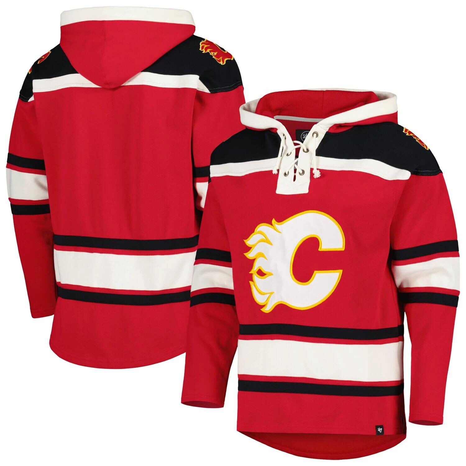 

Мужской пуловер с капюшоном '47 Red Calgary Flames Superior Lacer Team