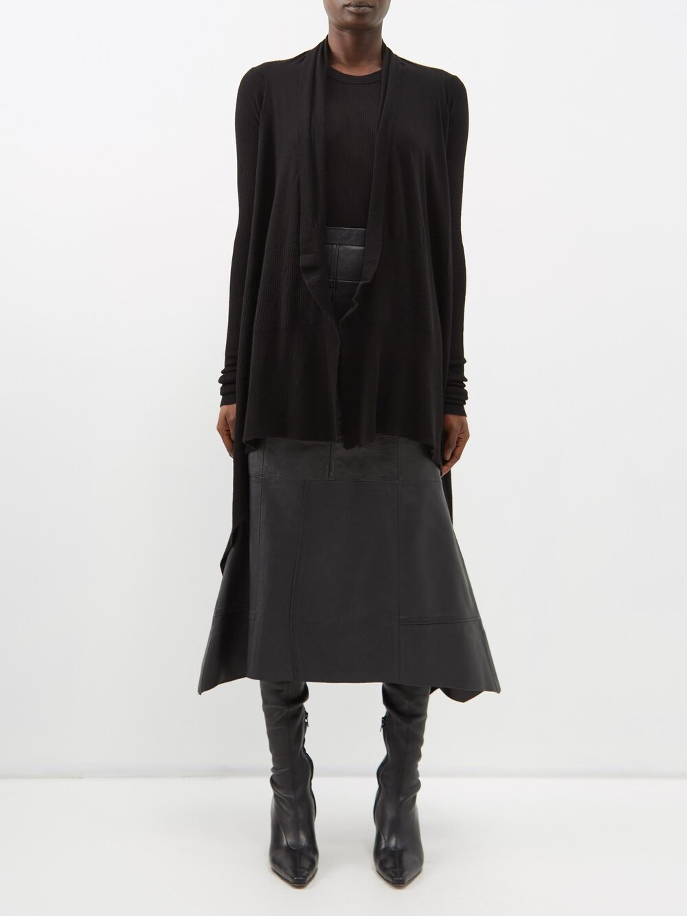 

Кардиган из шерсти в рубчик Rick Owens, черный