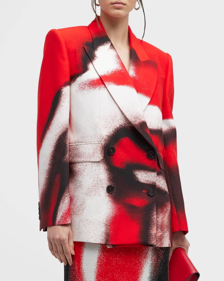 

Куртка свободного кроя из кади с принтом Alexander McQueen, Красный