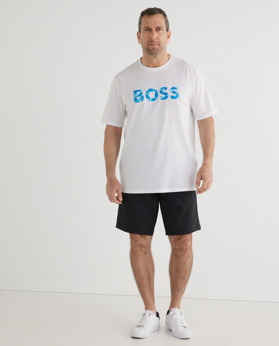 

Однотонные мужские шорты больших размеров. Boss, черный