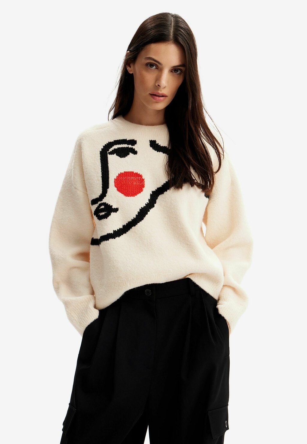 

Свитшот Desigual OVERSIZE FACE, бежевый