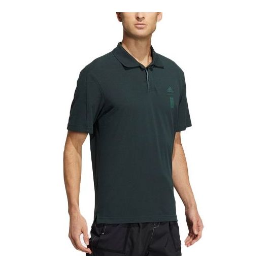 Футболка Men's adidas Martial Arts Series Solid Color Sports Gym Short Sleeve Dark Green Polo Shirt, зеленый