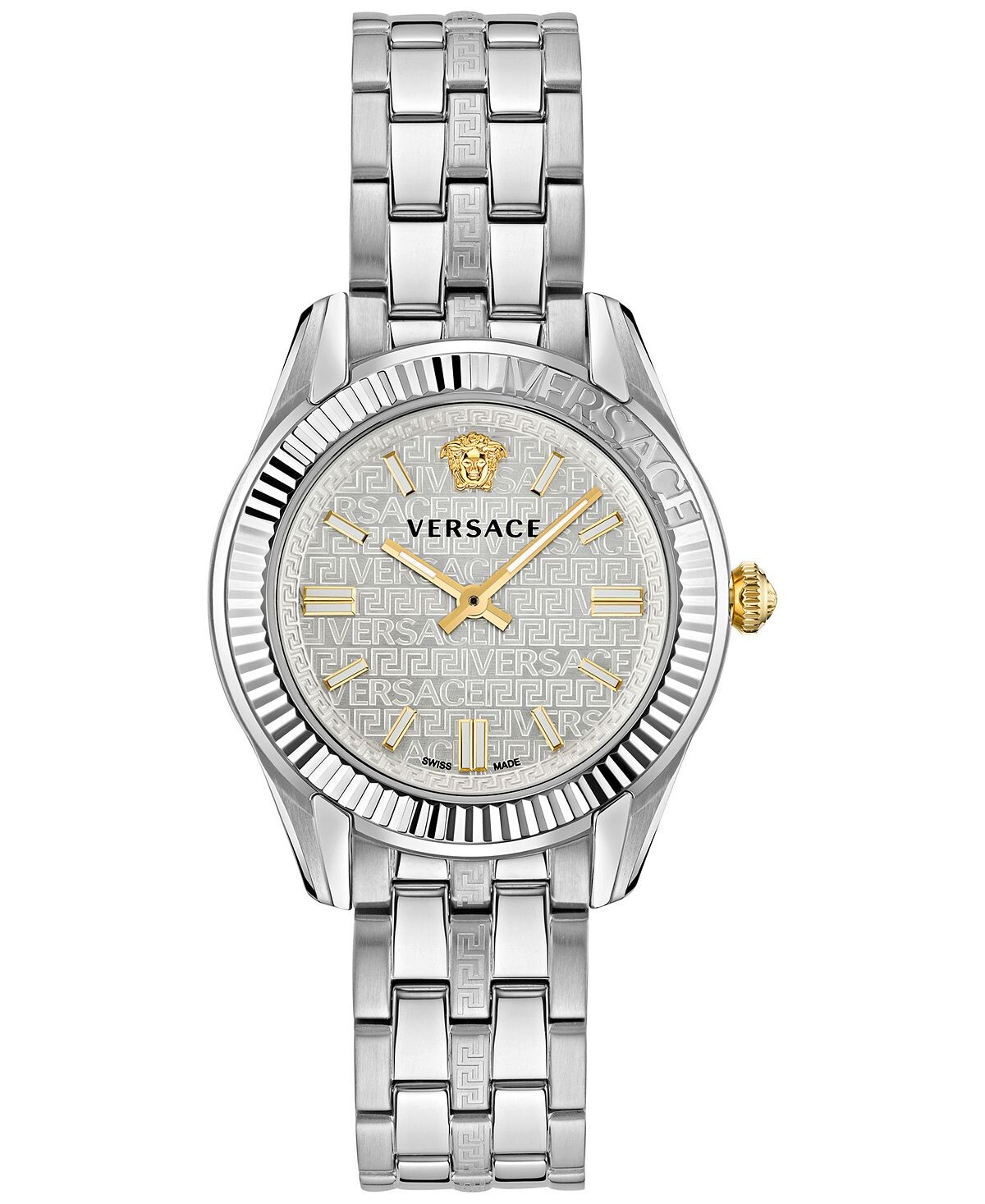

Женские швейцарские часы Greca Time с браслетом из нержавеющей стали, 35 мм Versace