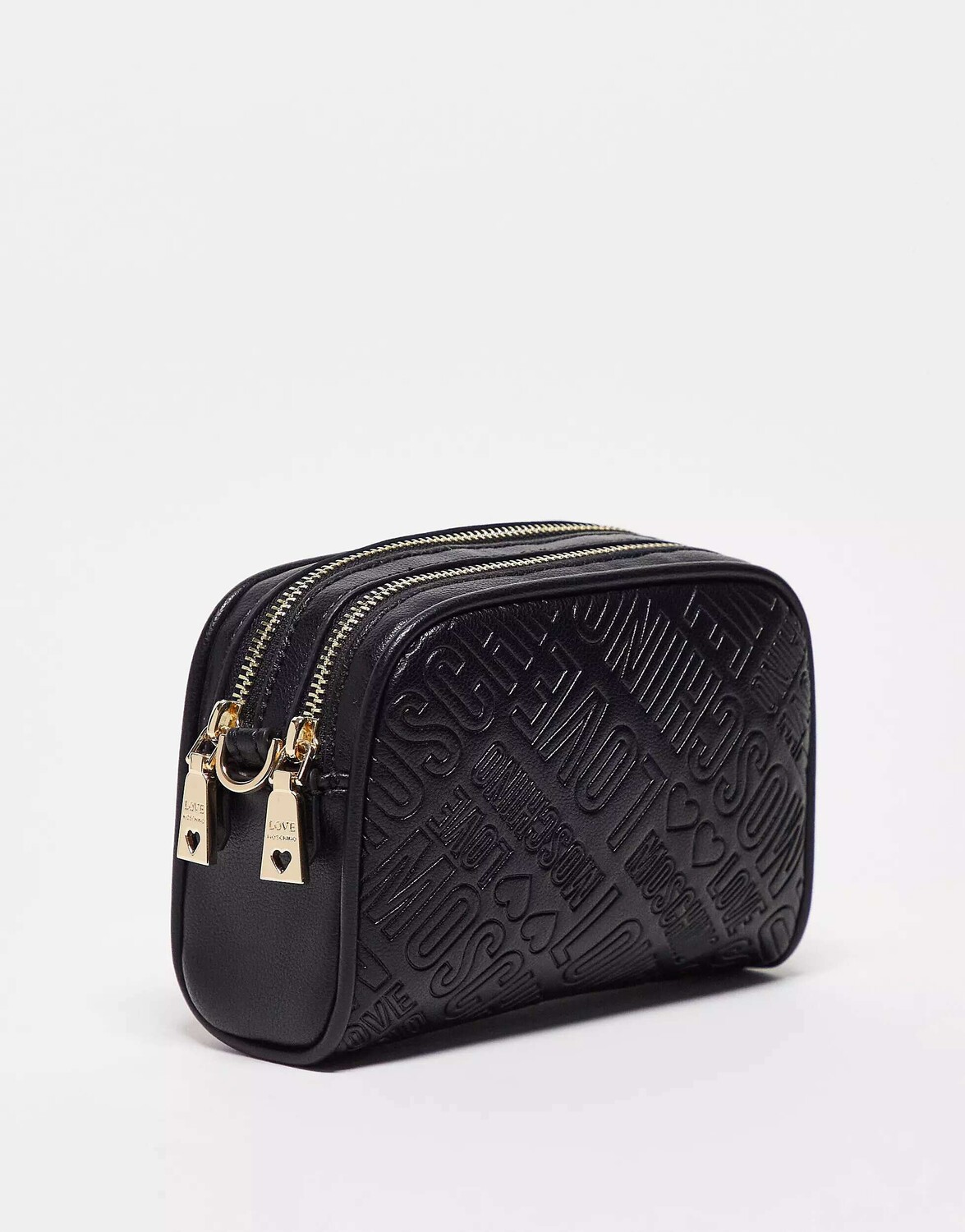 

Черная сумка через плечо с тисненым логотипом Love Moschino