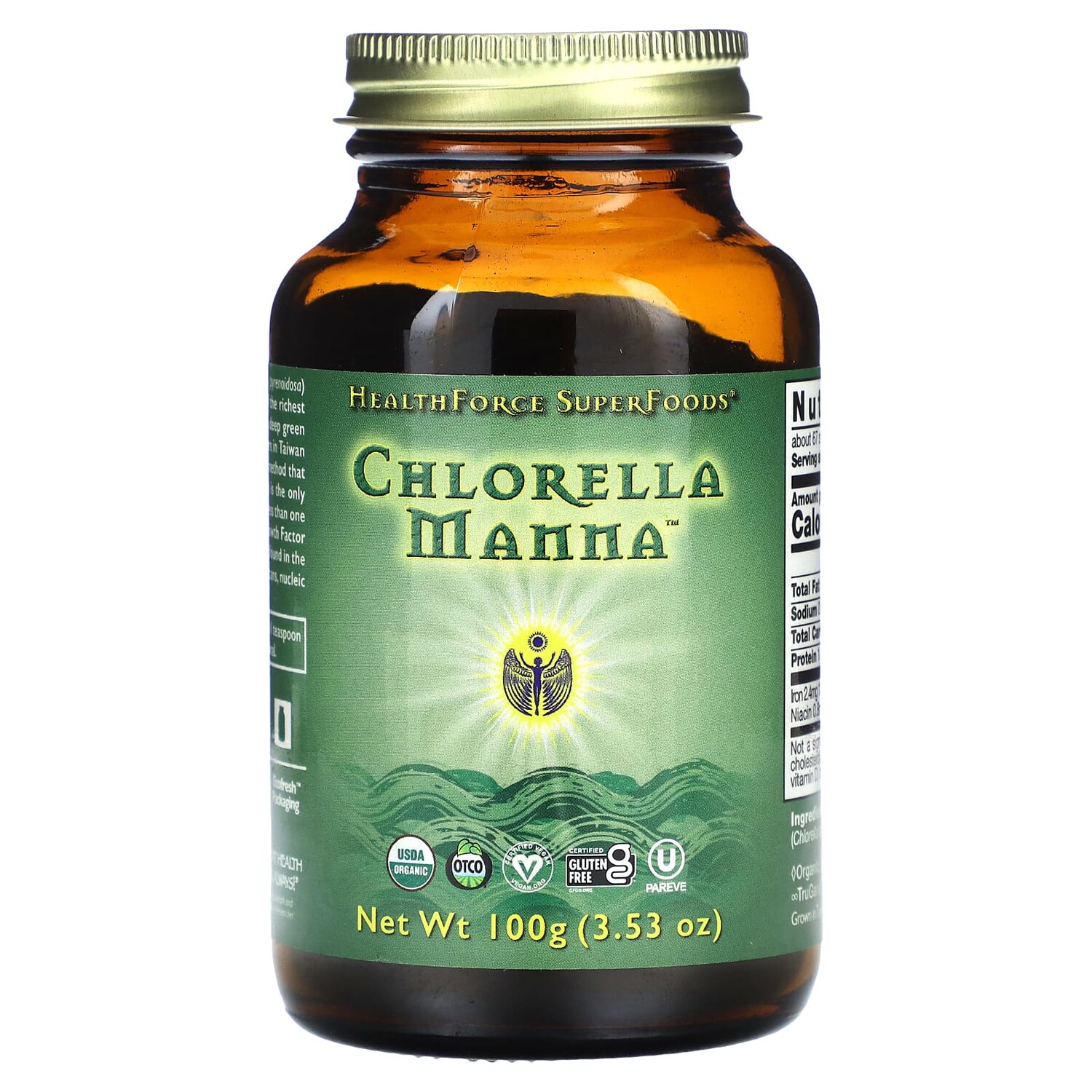 

Хлорелла манна, 100 г (3,53 унции), HealthForce Superfoods