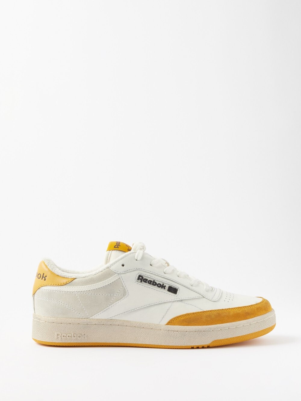 

Кроссовки club c vintage из потертой кожи Reebok, белый