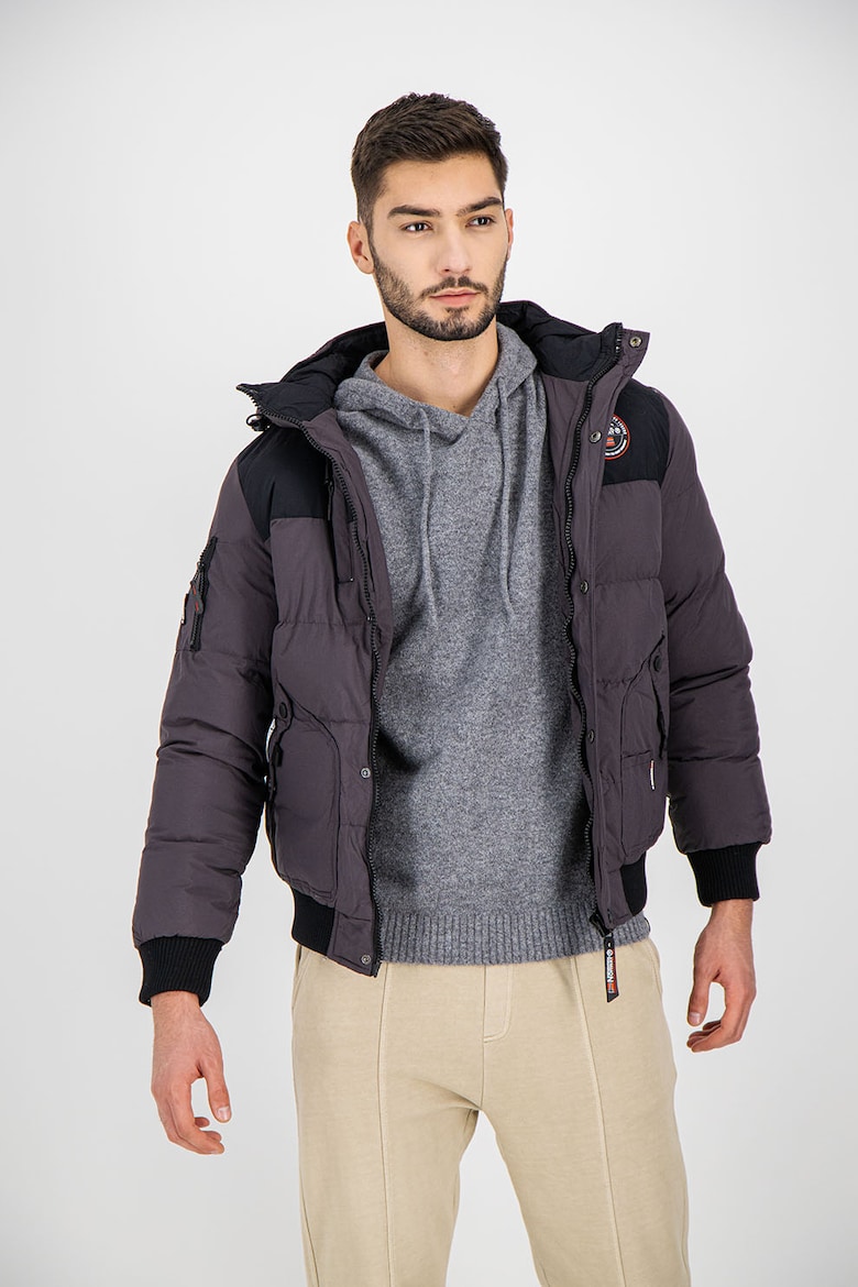 короткая утепленная зимняя куртка со съемным капюшоном edc by esprit бежевый Зимняя утепленная куртка Volva со съемным капюшоном Geographical Norway, черный