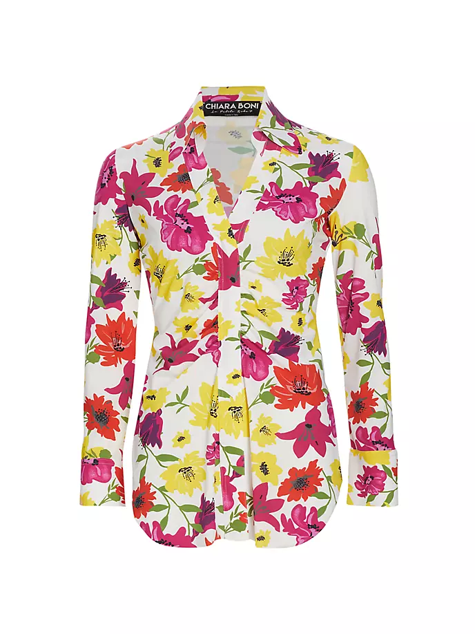 

Рубашка Shohreh с цветочным принтом и рюшами Chiara Boni La Petite Robe, цвет vibrant flowers