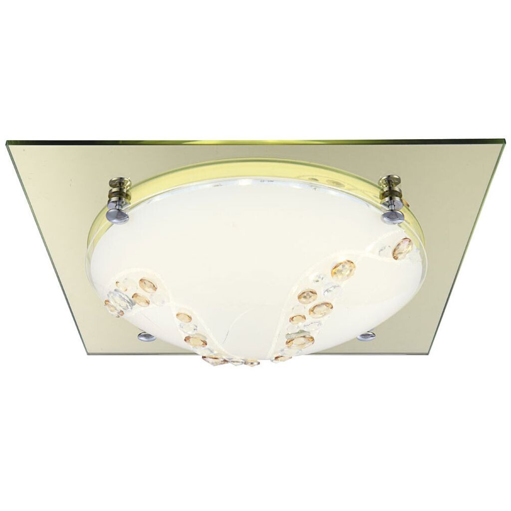 

Светодиодный потолочный светильник, хром, стекло, кристаллы, золото, L 31,5 см etc-shop, желтый