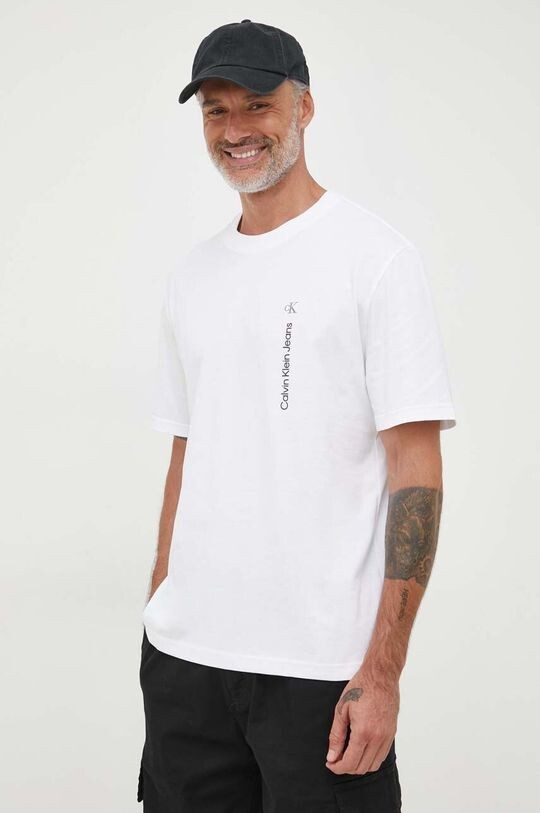 

Хлопковая футболка Calvin Klein Jeans, белый