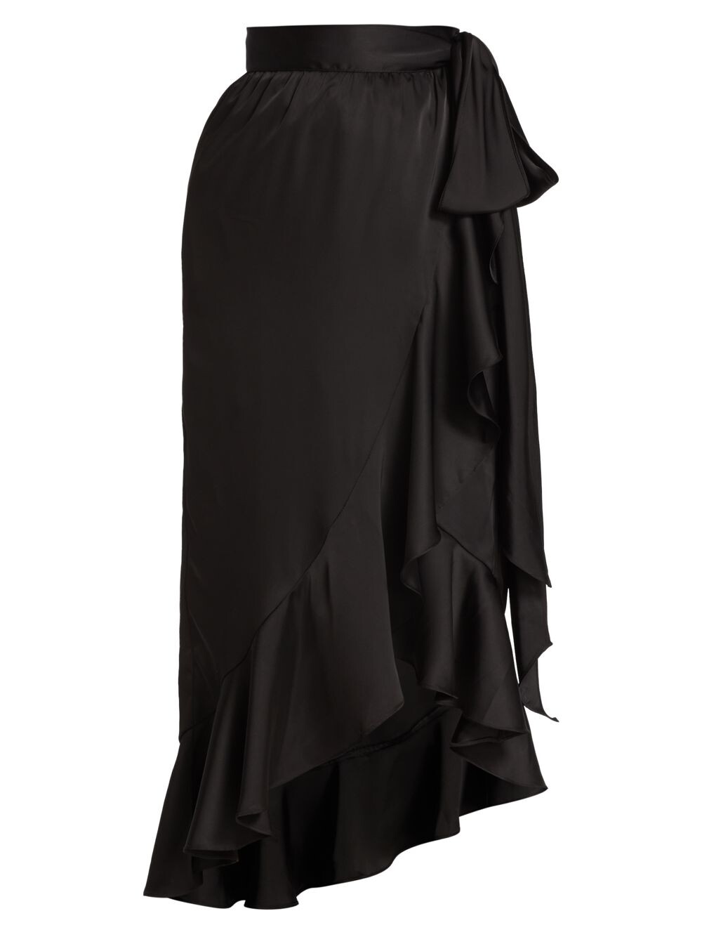 

Юбка миди с запахом High-Low Mac Duggal, черный