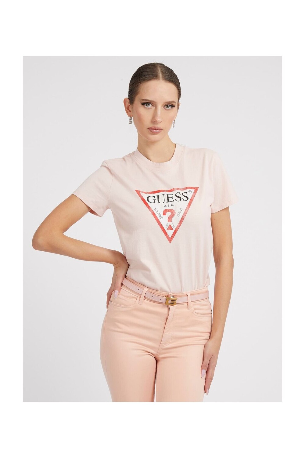 

ЖЕНСКАЯ ФУТБОЛКА СТАНДАРТНОГО КРОЯ SS CL Guess, розовый