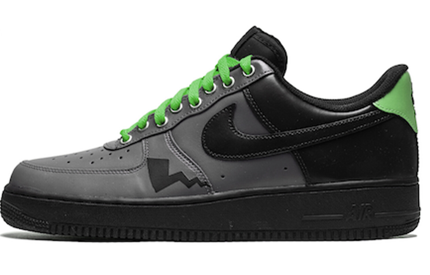 

Кроссовки Nike Air Force 1 Skateboarding Shoes Unisex Low-top Grey/green, черный/серый
