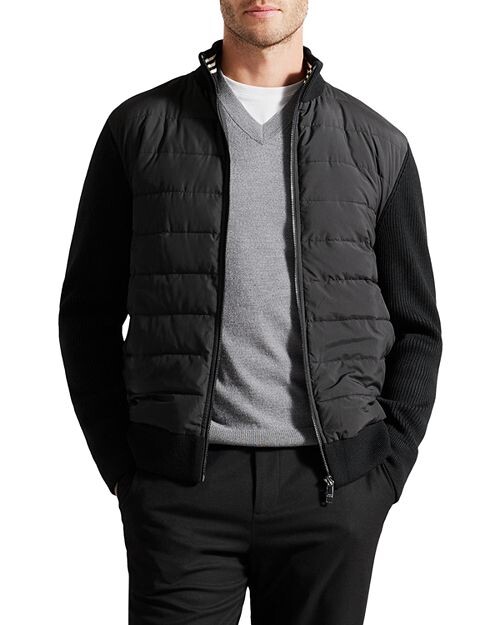 

Стеганая куртка на молнии на всю длину, смешанная техника Oberan Ted Baker, цвет Black