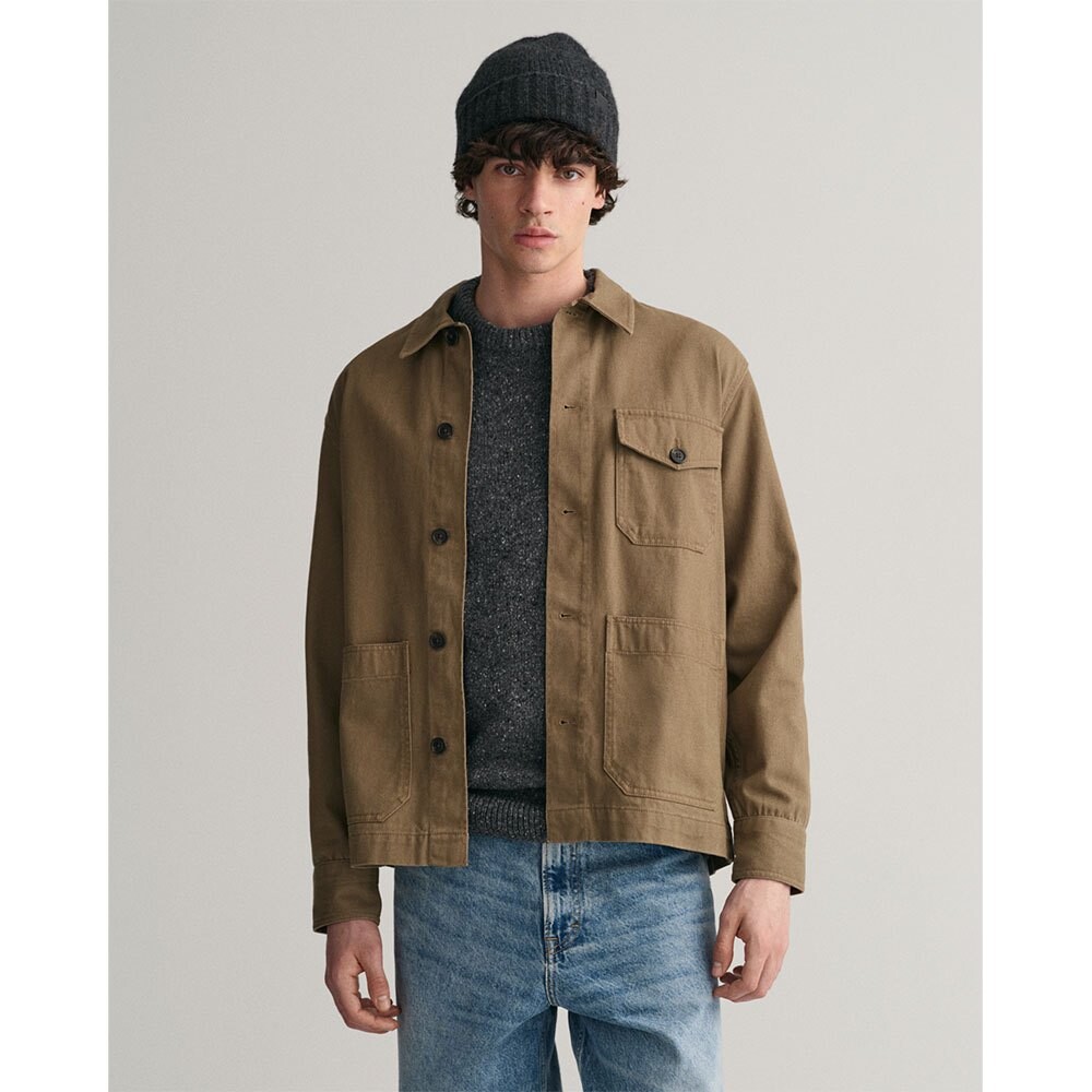 

Рубашка Gant Brushed Twill Over, коричневый