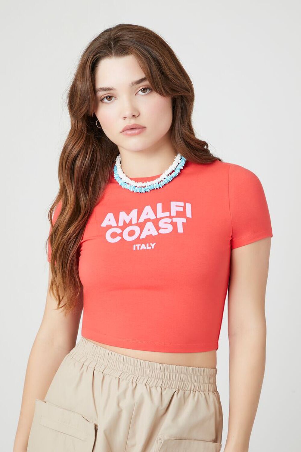 

Детская футболка с побережья Амальфи Forever 21, красный