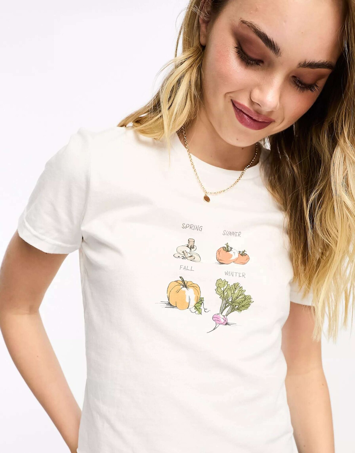 

Белая детская футболка с изображением урожая ASOS, Белый