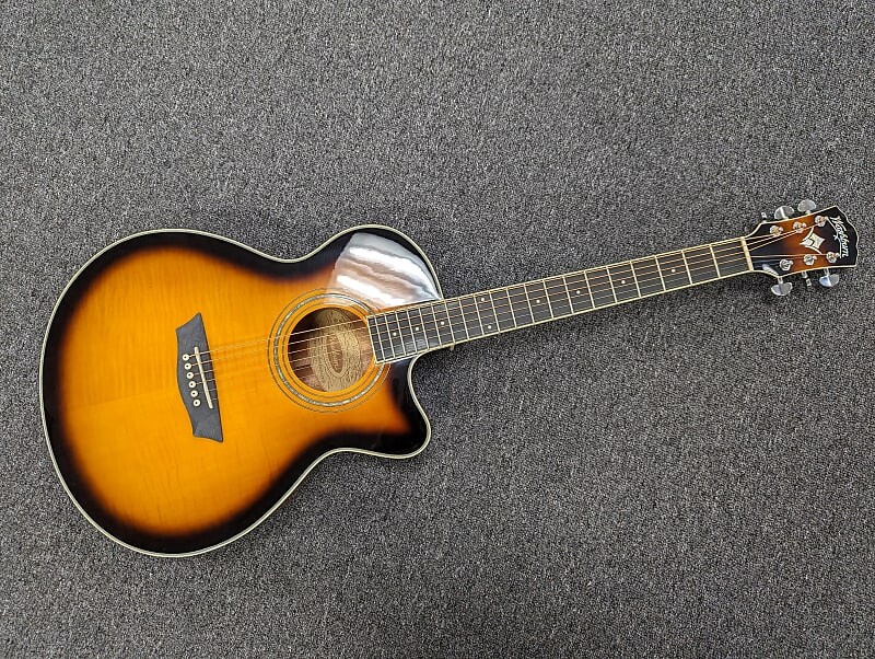 

Акустическая гитара Washburn EA15ATB Festival Series Mini Jumbo Acoustic-Electric Guitar 2010s - Tobacco Sunburst